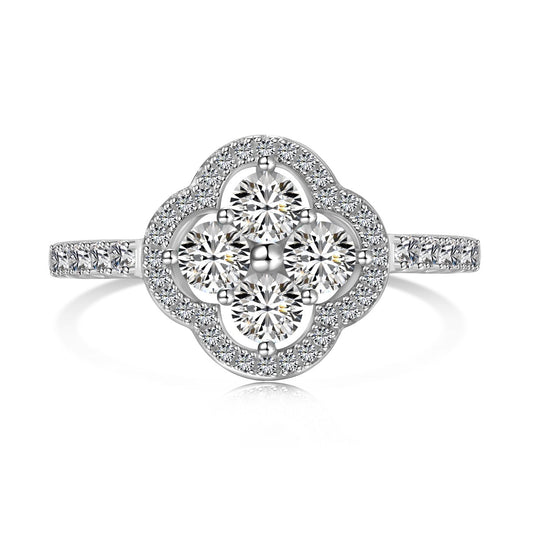 [Amore]Four Leaf Clover Flower Design Ring