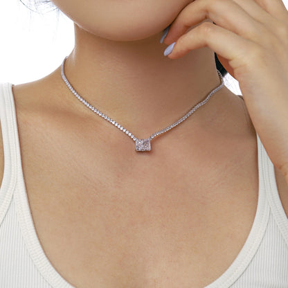 [Amore]4.0 Carat Elegant Radiant Cut Necklace