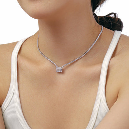 [Amore]4.0 Carat Elegant Radiant Cut Necklace