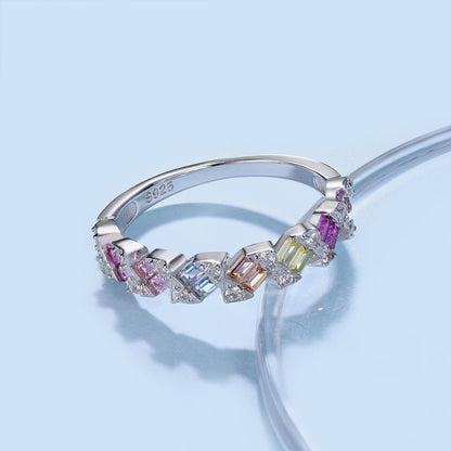 [Amore]Delicate Vibrant Emerald Cut Daily Ring