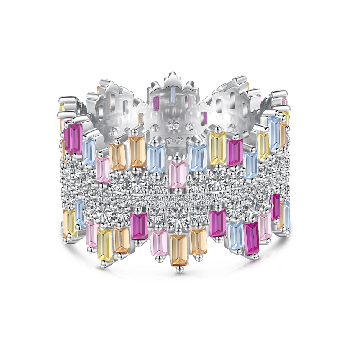 [Amore]Luxurious Colorful Radiant Cut Daily Ring