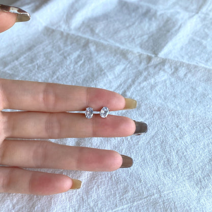[Amore]Oval Classic Dignified Elegant Earrings