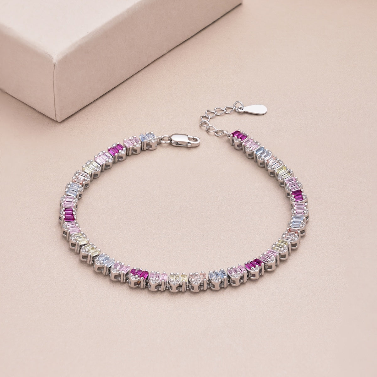 [Amore]Delicate Colorful Emerald Cut Party Bracelet