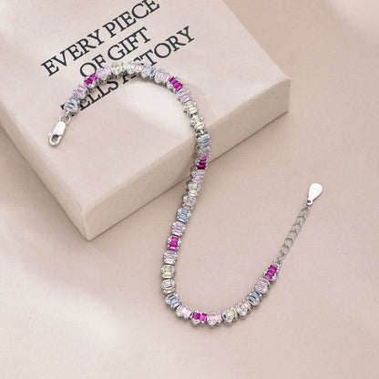 [Amore]Delicate Colorful Emerald Cut Party Bracelet