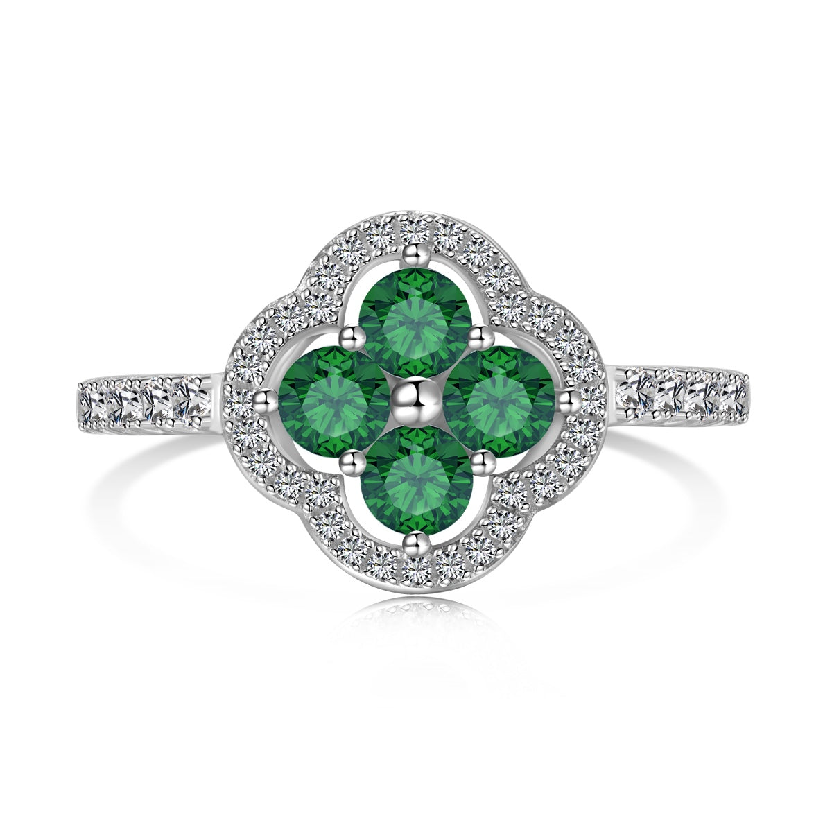 [Amore]Four Leaf Clover Flower Design Ring