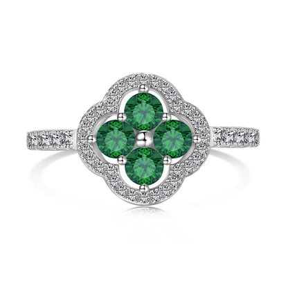 [Amore]Four Leaf Clover Flower Design Ring