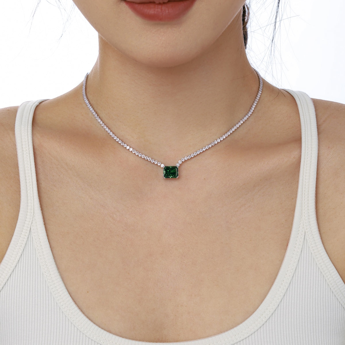 [Amore]4.0 Carat Elegant Radiant Cut Necklace