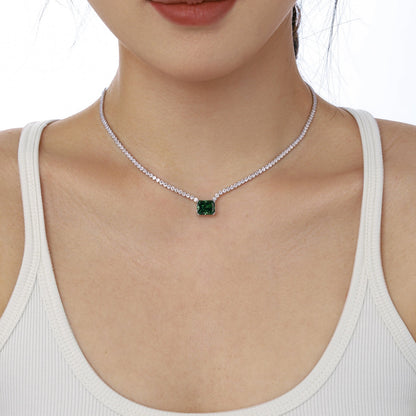 [Amore]4.0 Carat Elegant Radiant Cut Necklace