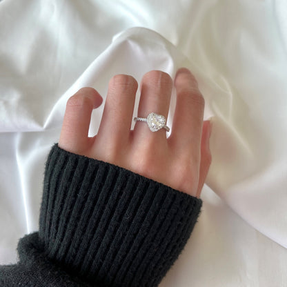 [Amore]Eternity Splashy Romantic Heart Shape Lover Ring