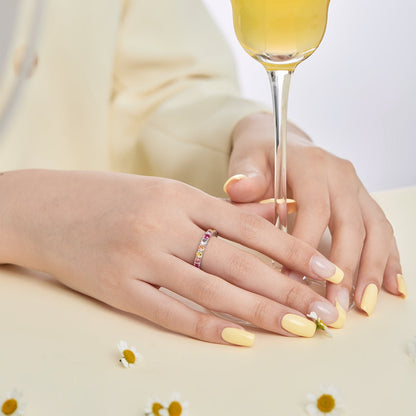 [Amore]Dazzling Lustrous Round Cut Tennis Ring