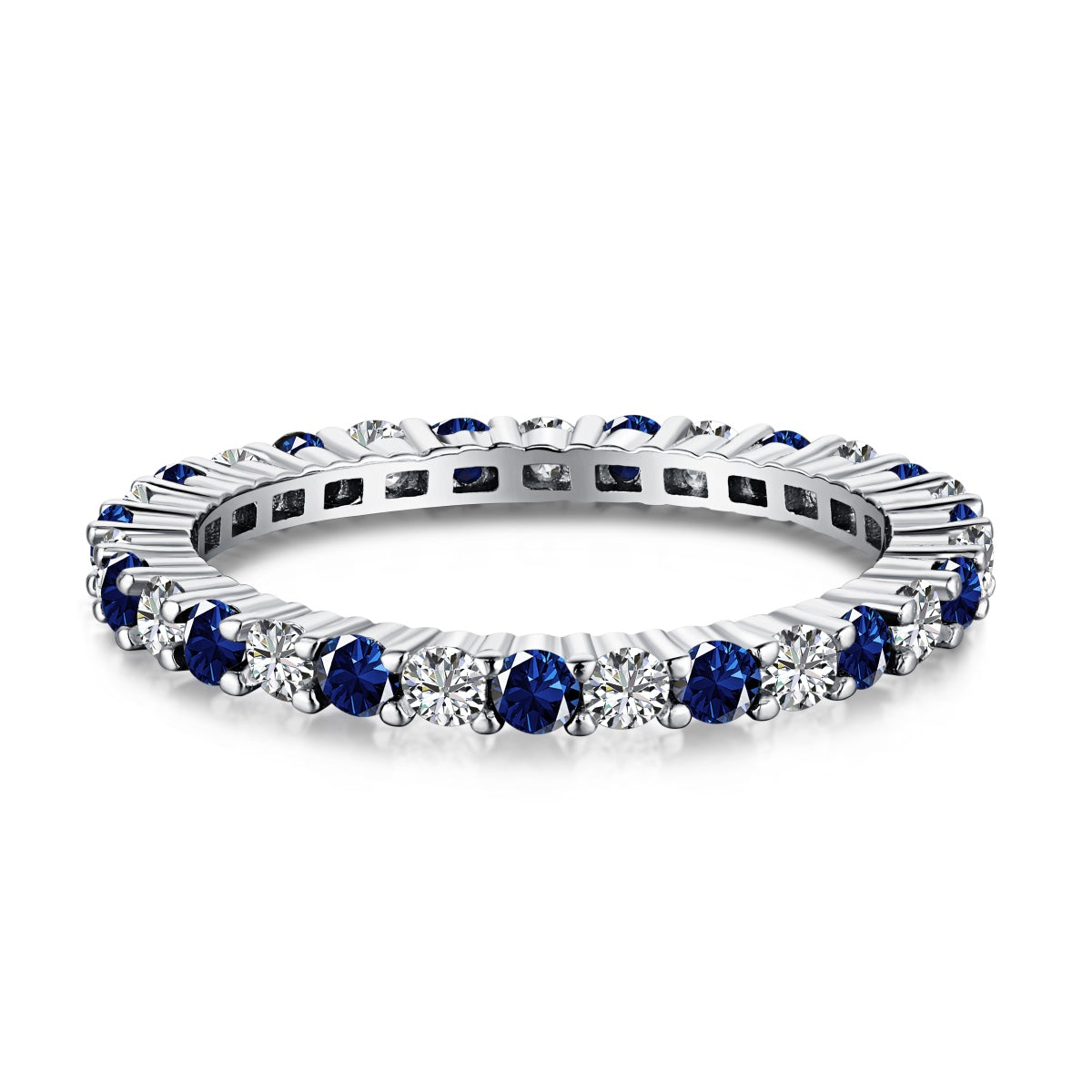 [Amore]Exquisite Colorful Round Cut Tennis Ring