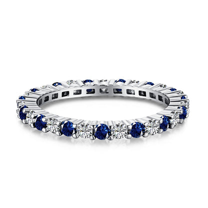 [Amore]Exquisite Colorful Round Cut Tennis Ring