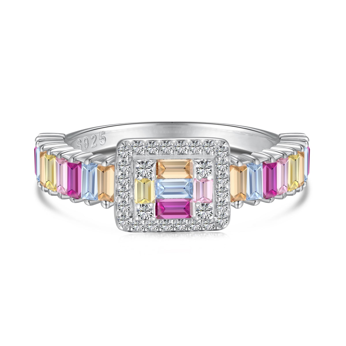 [Amore]Exquisite Colorful Radiant Cut Party Ring