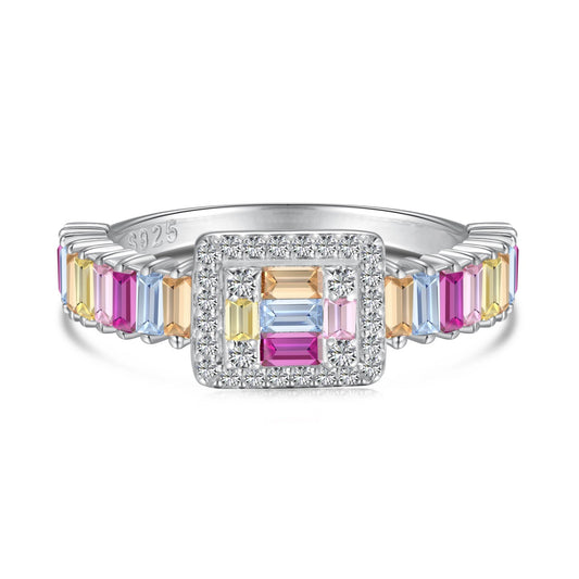 [Amore]Exquisite Colorful Radiant Cut Party Ring