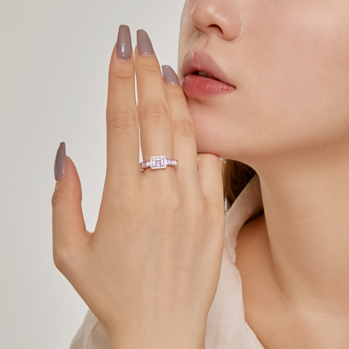 [Amore]Exquisite Colorful Radiant Cut Party Ring