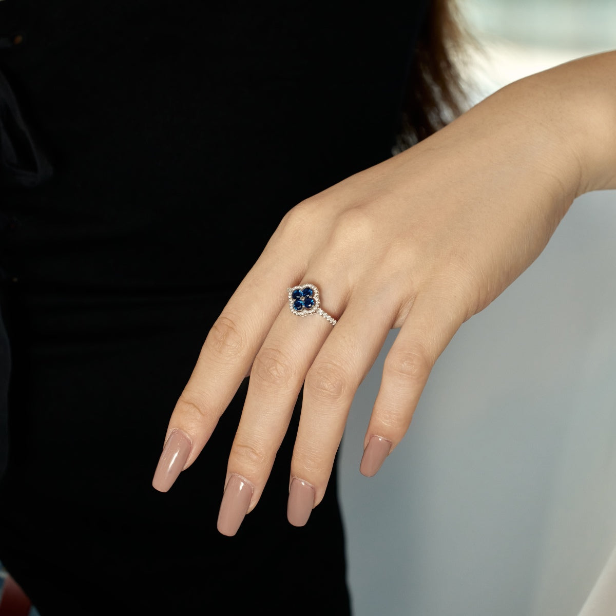 [Amore]Four Leaf Clover Flower Design Ring