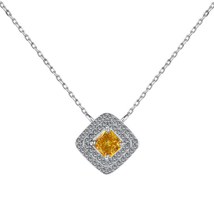 [Amore]Sparkling Asscher Cut Necklace