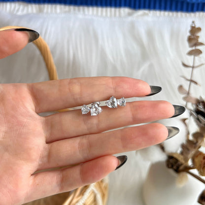 [Amore]Double Heart-Shape Classic Princess Style Earrings