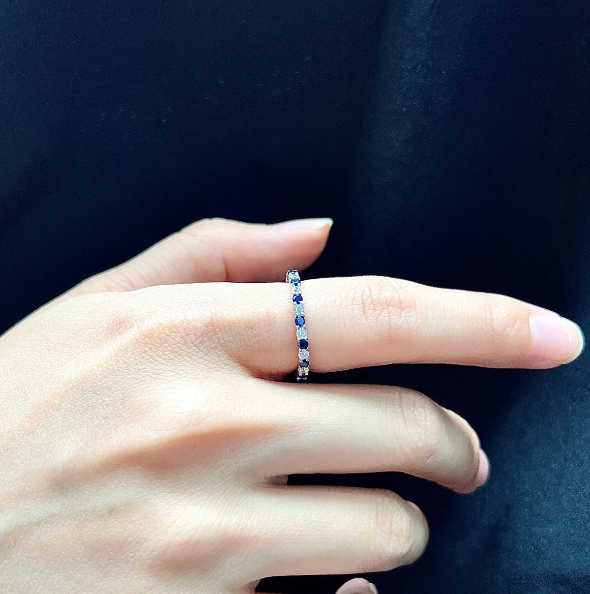 [Amore]Exquisite Colorful Round Cut Tennis Ring