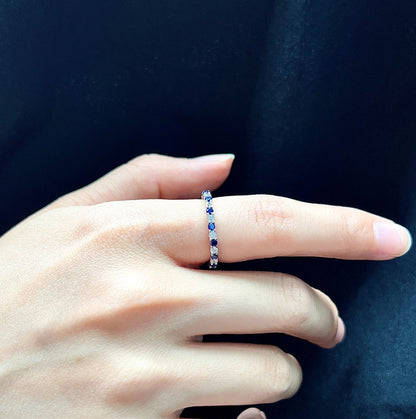 [Amore]Exquisite Colorful Round Cut Tennis Ring