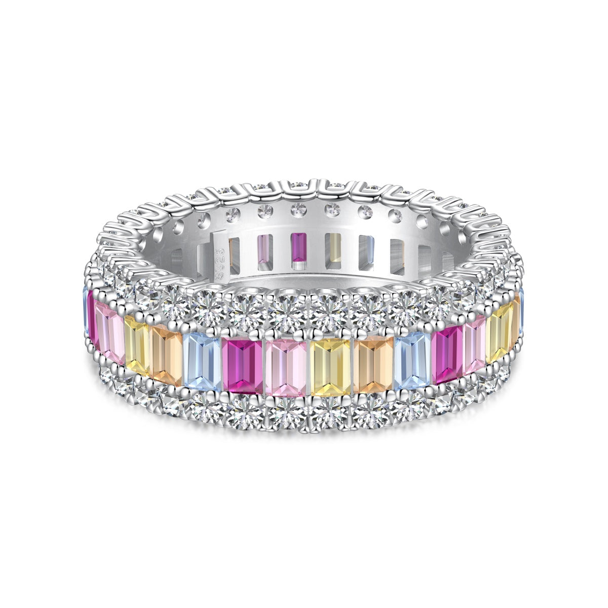 [Amore]Dainty Colorful Radiant Cut Daily Ring
