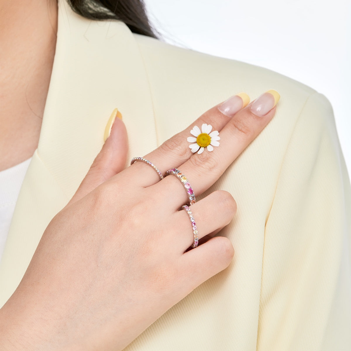 [Amore]Elegant Vivid Round Cut Daily Ring