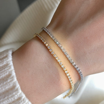 [Amore]Radiant Shinning Princess Cut Tennis Bracelet