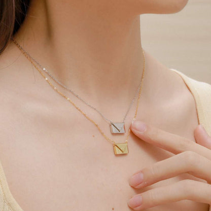 [Amore]Envelope Heart Shape Mother's Day Necklace