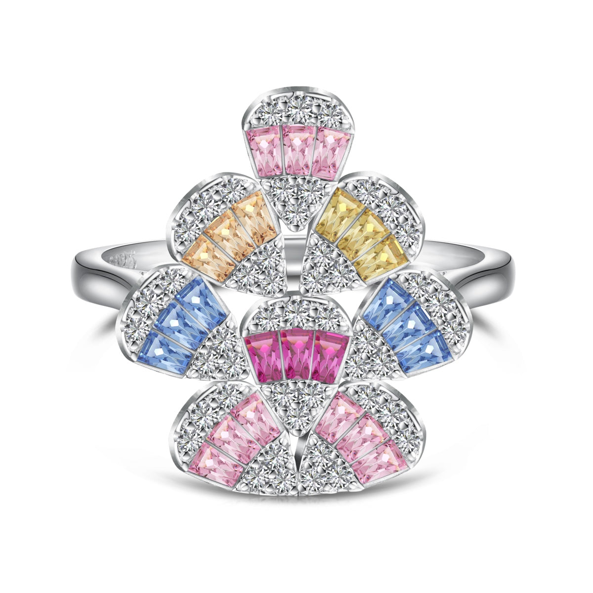 [Amore]Sparkling Colorful Water Drop Shape Daily Ring