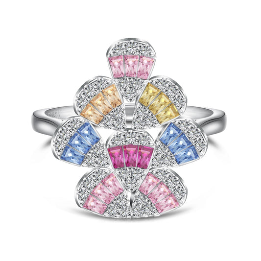 [Amore]Sparkling Colorful Water Drop Shape Daily Ring