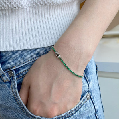 [Amore]Dazzling Colorful Round Cut Daily Bracelet