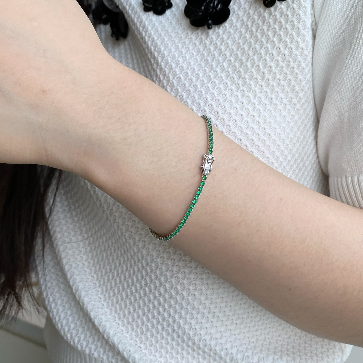 [Amore]Dazzling Colorful Round Cut Daily Bracelet