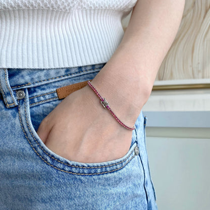 [Amore]Dazzling Colorful Round Cut Daily Bracelet