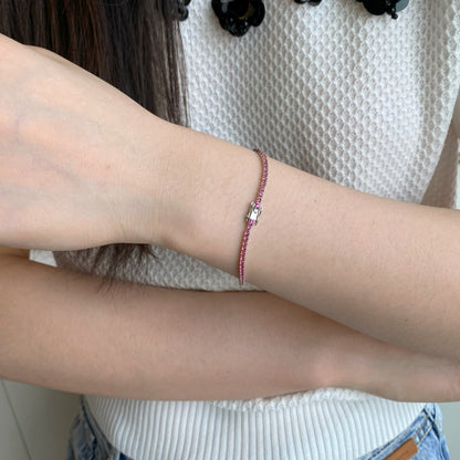 [Amore]Dazzling Colorful Round Cut Daily Bracelet