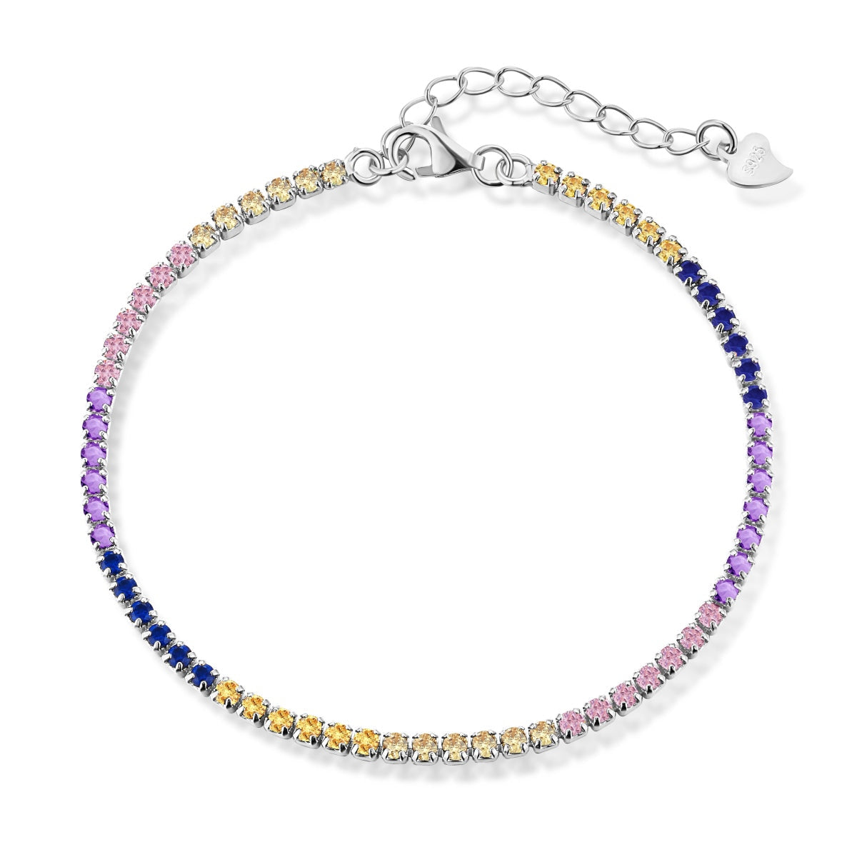 [Amore]Radiant Shinning Princess Cut Tennis Bracelet