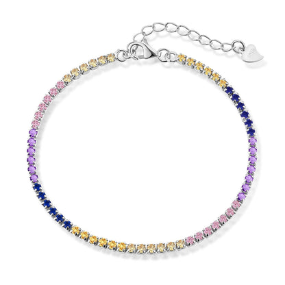 [Amore]Radiant Shinning Princess Cut Tennis Bracelet