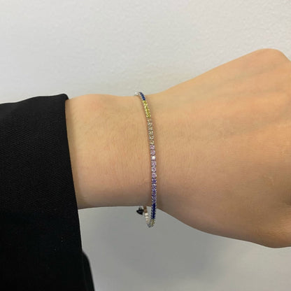 [Amore]Radiant Shinning Princess Cut Tennis Bracelet