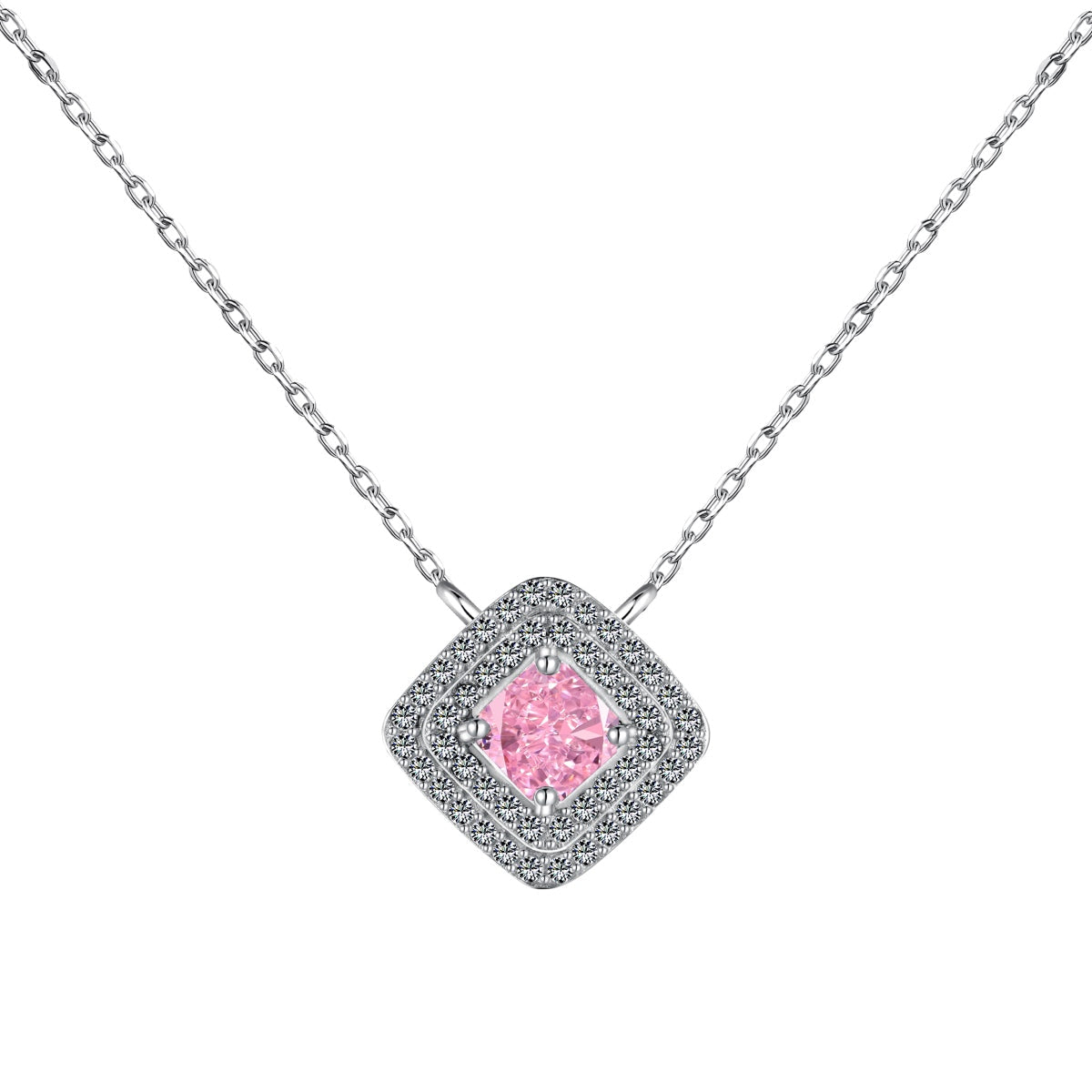 [Amore]Sparkling Asscher Cut Necklace