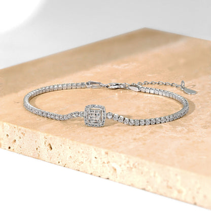 [Amore]Luxurious Dazzling Square Shape Banquet Bracelet