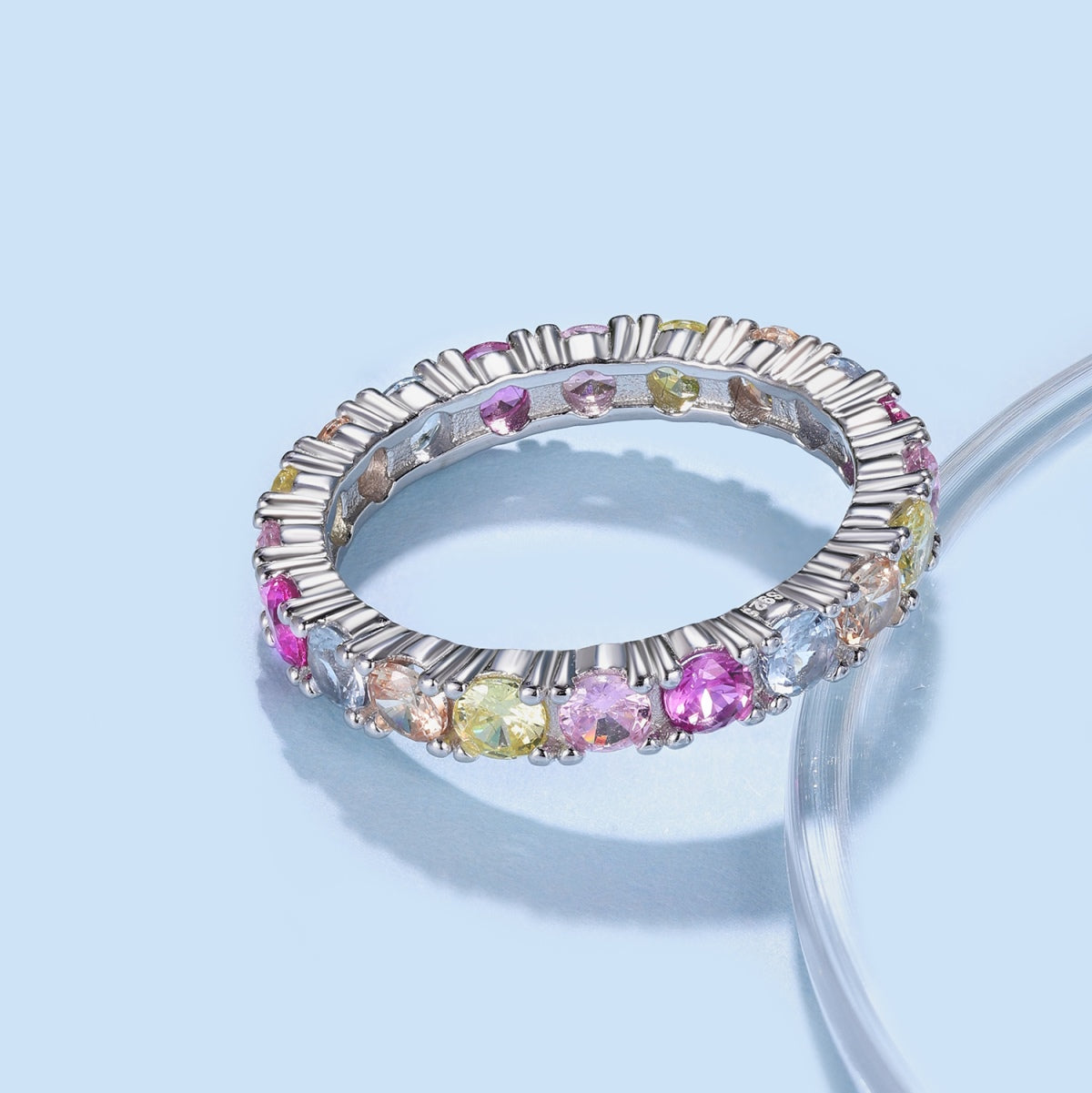 [Amore]Dazzling Lustrous Round Cut Tennis Ring