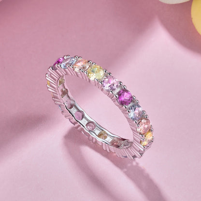 [Amore]Dazzling Lustrous Round Cut Tennis Ring