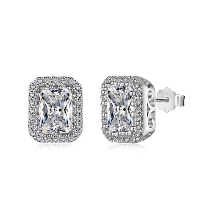 [Amore]1.0 Carat Luxurious Dainty Emerald Cut Daily Earrings
