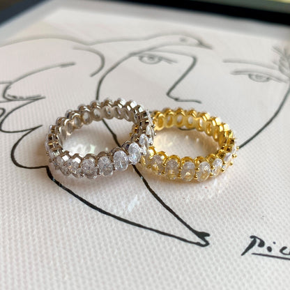 [Amore]Ornate Oval Cut Tennis Ring