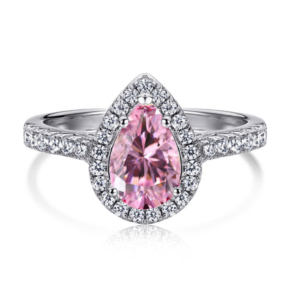 [Amore]1.0 Carat Luxurious Resplendent Water Drop Shape Wedding Ring