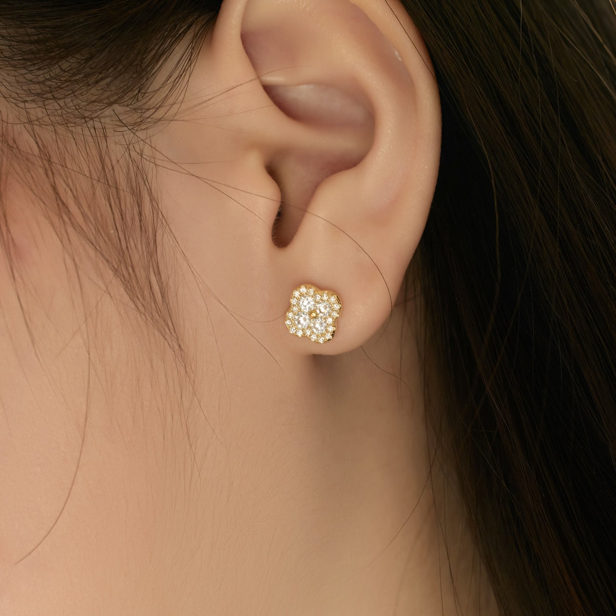 [Amore]Four-Leaf Clover Flower Shaped Earrings