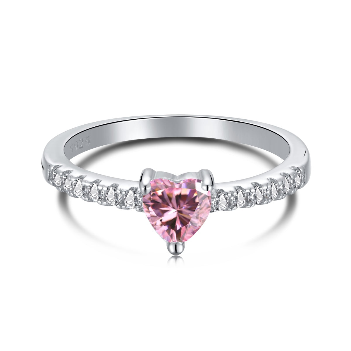 [Amore]0.5 Carat CaratEternity Charming Heart Shape Lover Ring