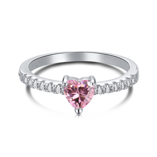 [Amore]0.5 Carat CaratEternity Charming Heart Shape Lover Ring