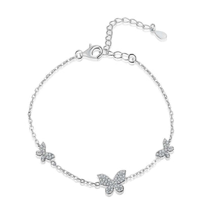 [Amore]Delicate Butterfly Pendant Bracelet