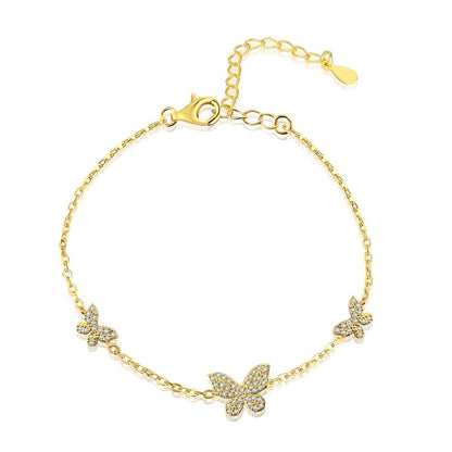 [Amore]Delicate Butterfly Pendant Bracelet