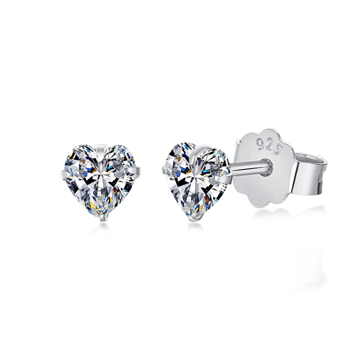 [Amore]Sparkling Heart Shaped Simple Earrings